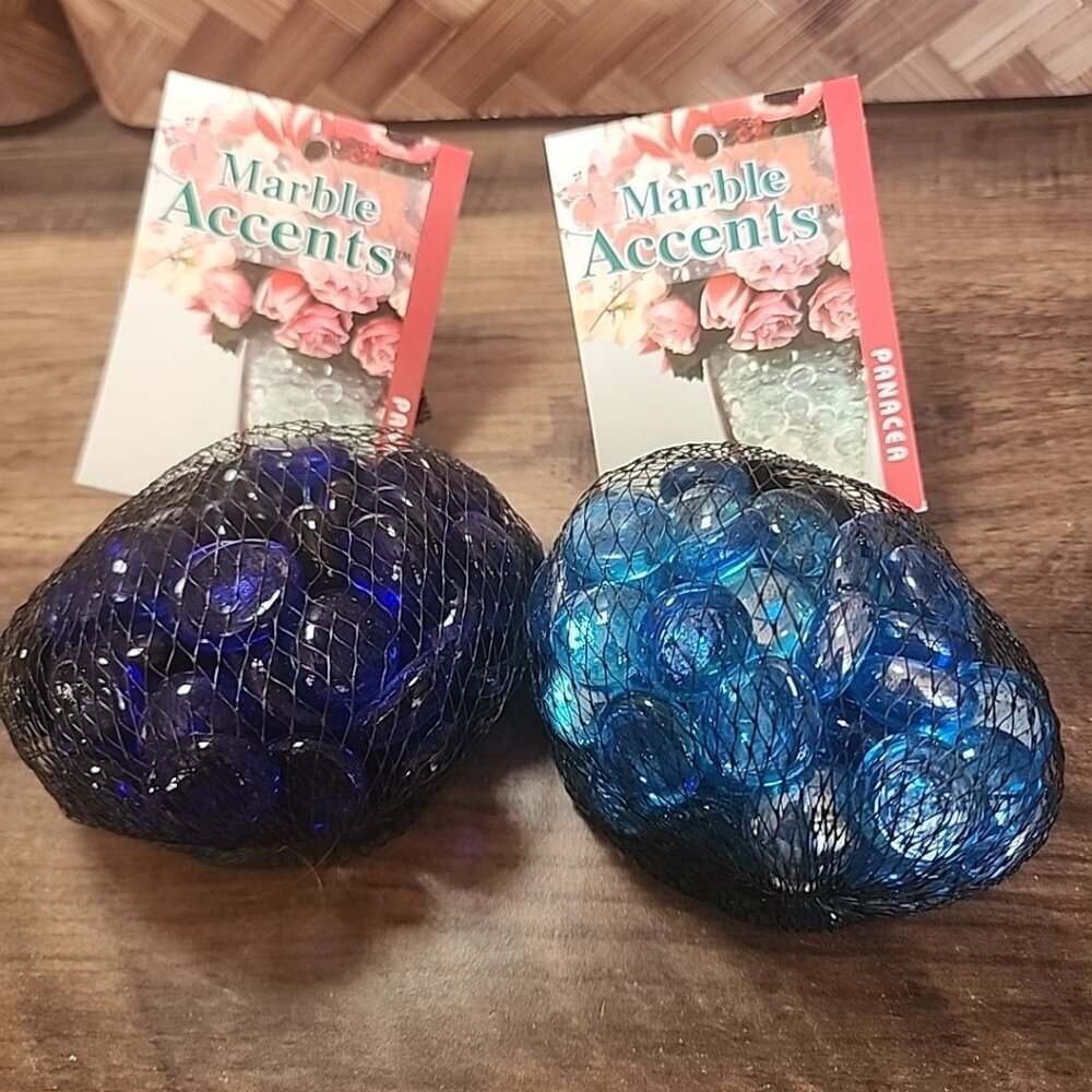 Lot of 2 Panacea Decorative Gem Marble Accents Cobalt Blue & Ice Blue Gems NWT